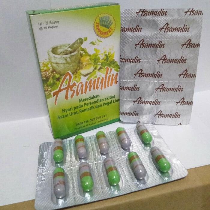 Asamulin Original Herbal For Relieve Gout Rheumatics, Cholesterol, Blood Clots, Joint Pain And Backpain