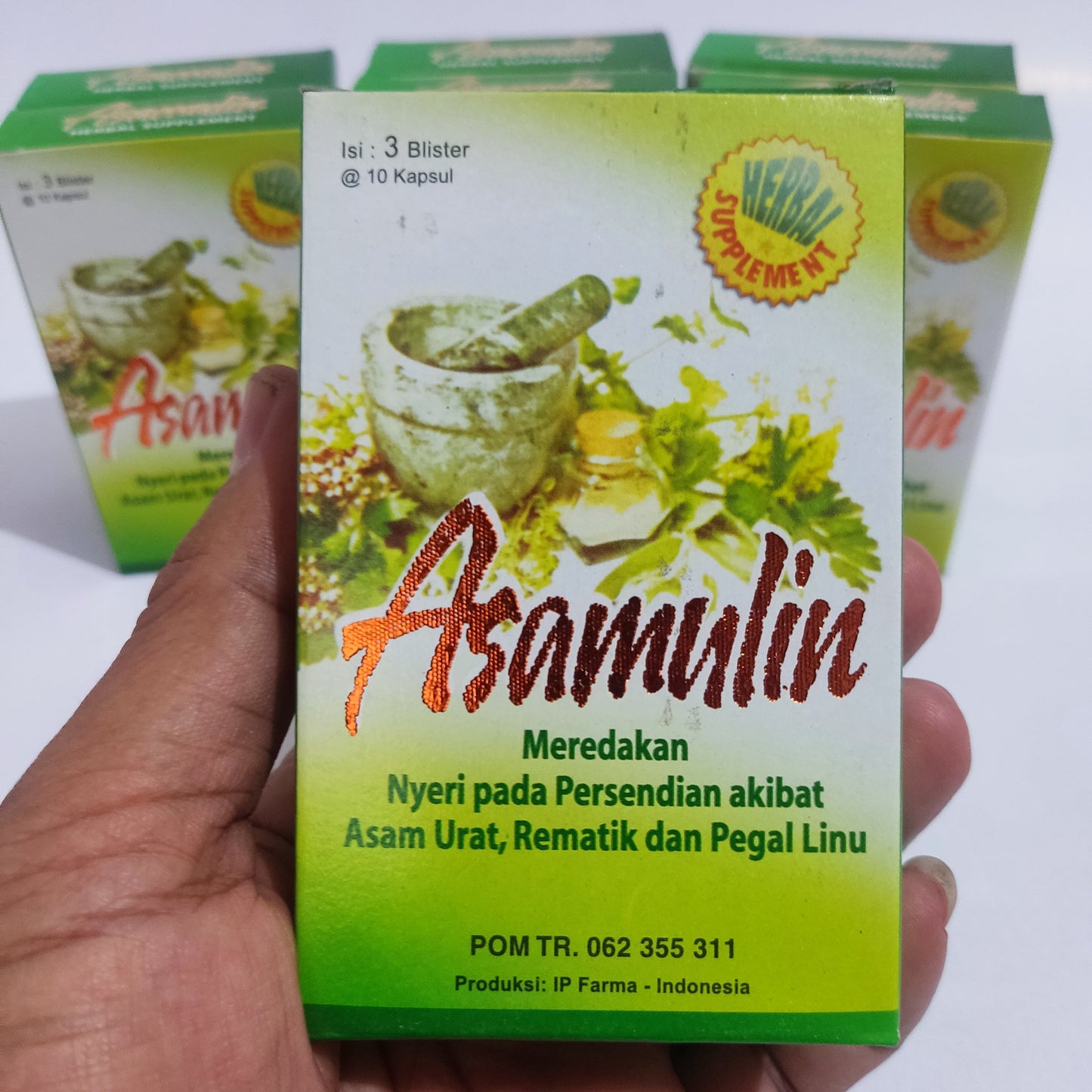 Asamulin Original Herbal For Relieve Gout Rheumatics, Cholesterol, Blood Clots, Joint Pain And Backpain