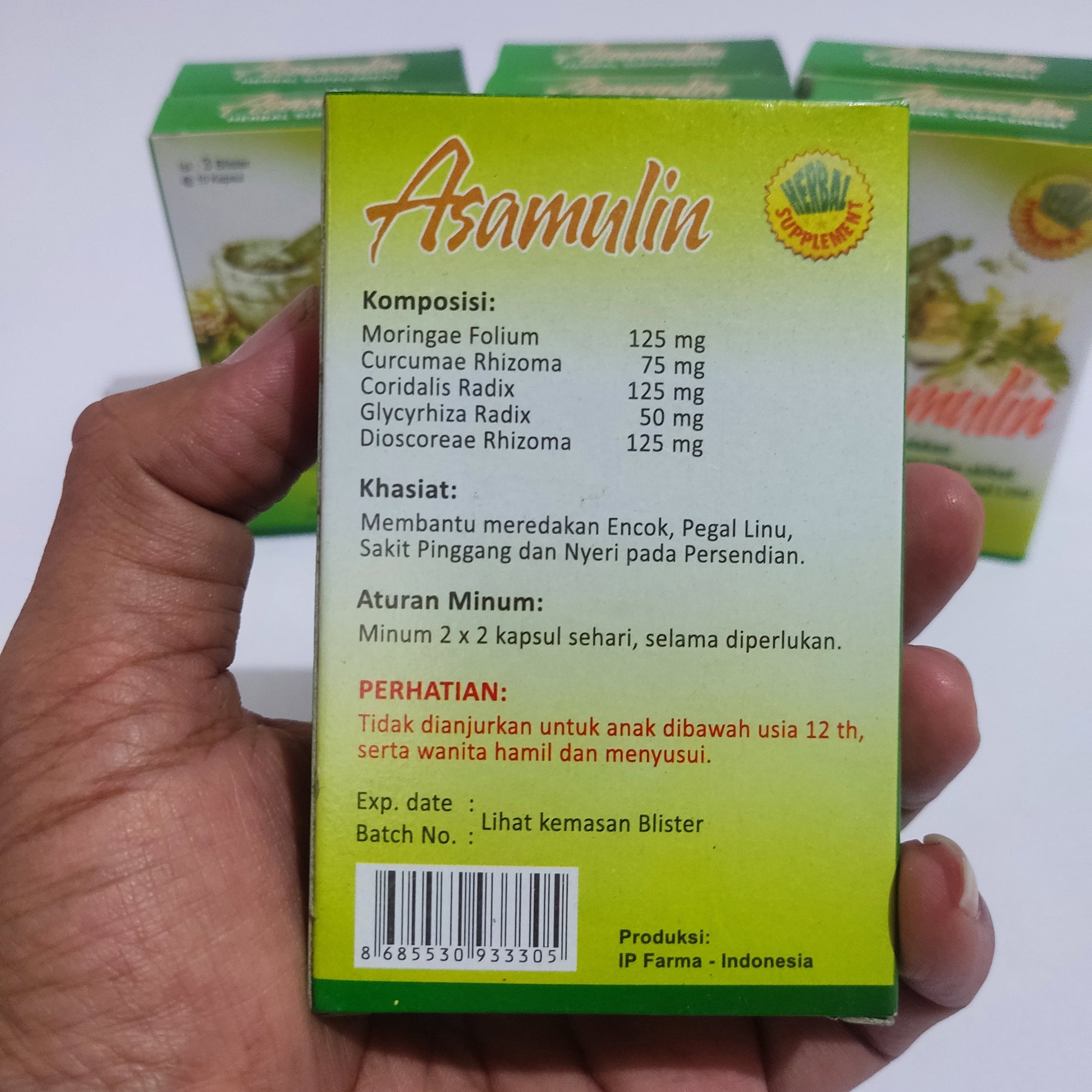 Asamulin Original Herbal For Relieve Gout Rheumatics, Cholesterol, Blood Clots, Joint Pain And Backpain